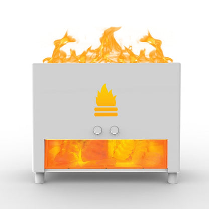 Fireplace Humidifier Crystal Salt Rock Fire Lamp Volcano Air Humidifier Flame Aroma Smell Essential Oil Diffuser for Home 5V 2A