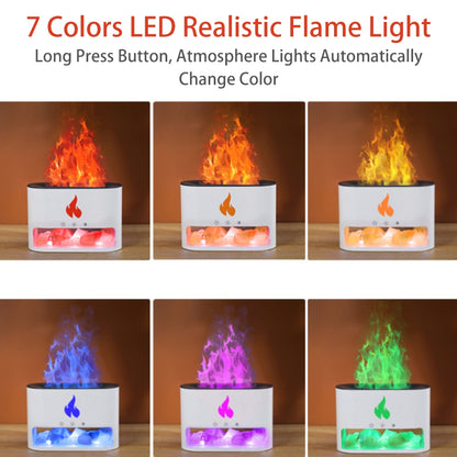 Fireplace Humidifier Crystal Salt Rock Fire Lamp Volcano Air Humidifier Flame Aroma Smell Essential Oil Diffuser for Home 5V 2A