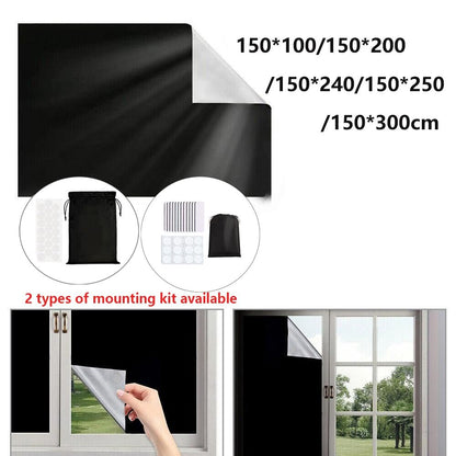 1/2/3 meter Portable Travel Blackout Curtain Blind Window Thermal Insulated Curtains Stick On Non-perforated Temporary Curtain